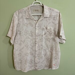 Tommy Bahama Cream Button Down linen Shirt